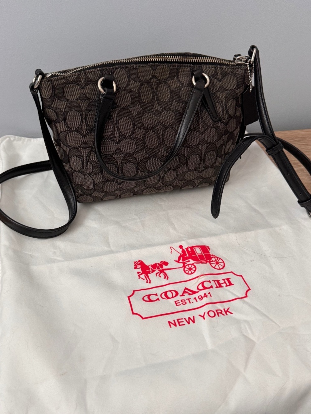 Coach Small Signature Black Crossbody Bag